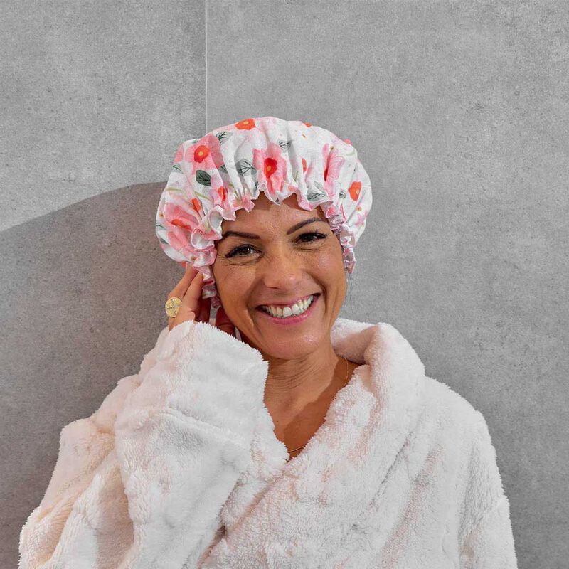 Annabel Trends Linen Shower Cap - Meadow Blush image number 1